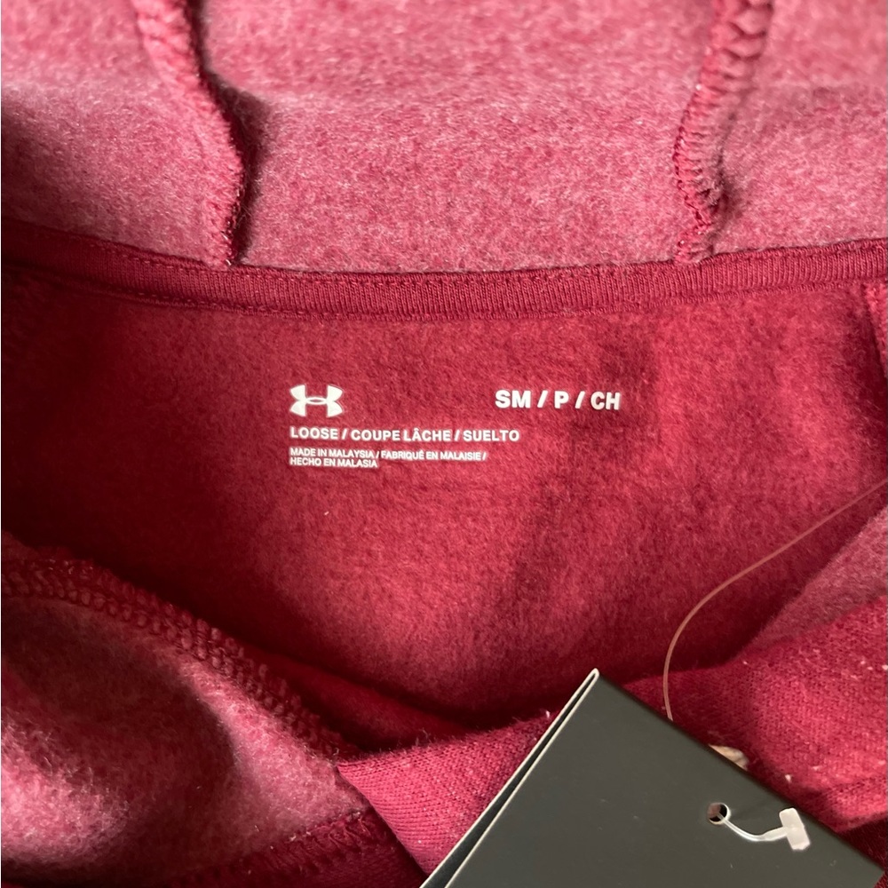 Under Armour Small Burgundy Kanga Pocket Hoodie Speckled sleeves and hood NWT - Picture 6 of 8